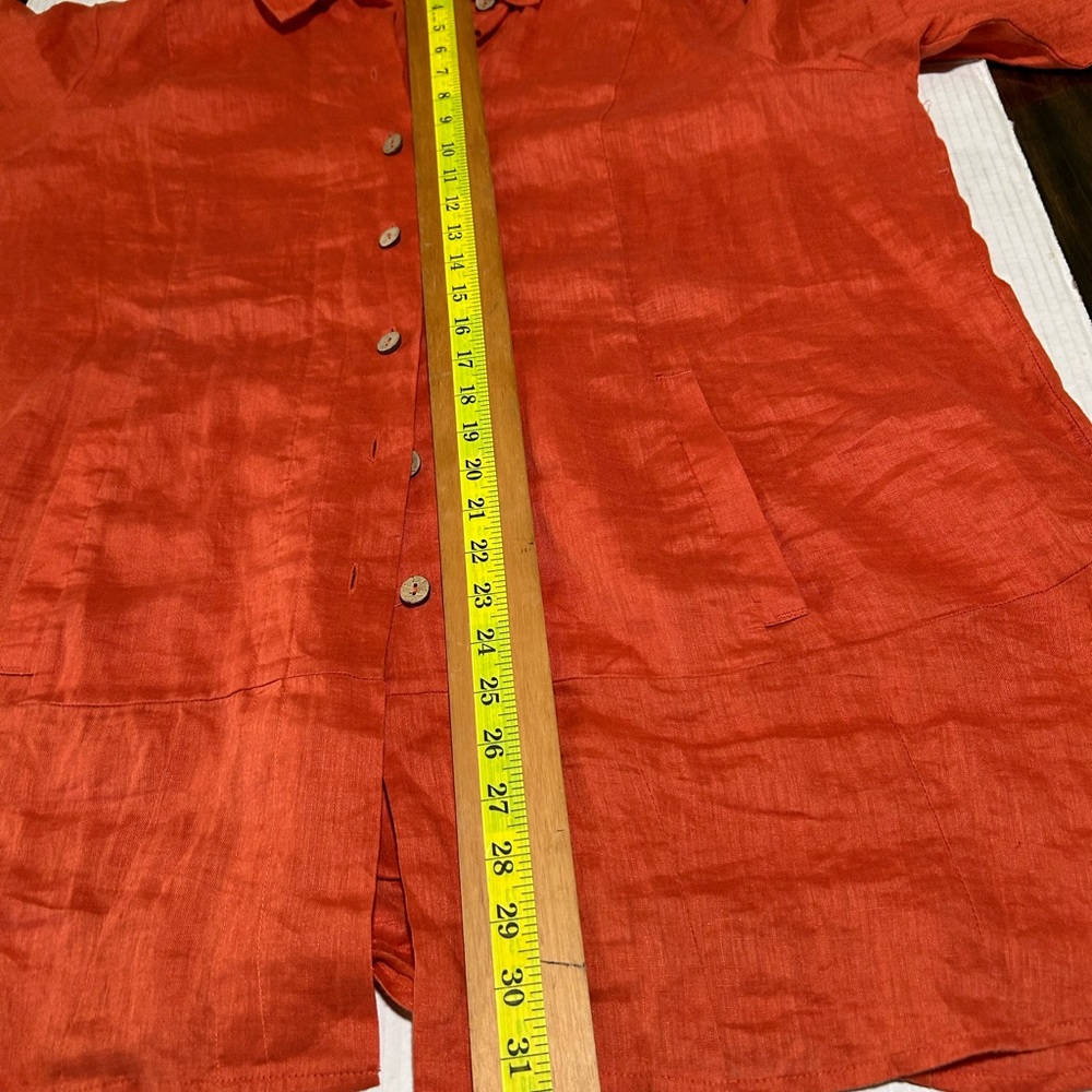 Soft Surrounding Rust Orange Button-Up Shirt Size… - image 8